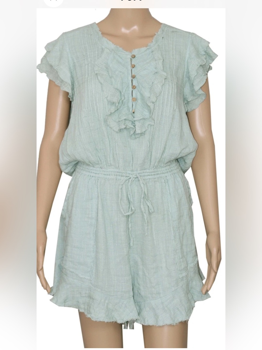 Free People One Naya Ruffle Romper/sz M - Picture 3 of 7